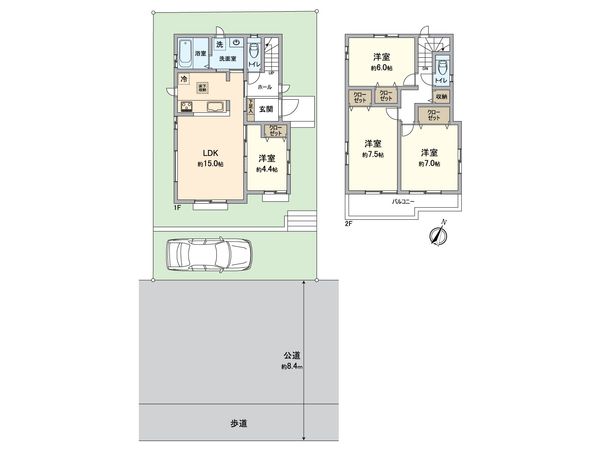 港南区日限山3丁目 新築戸建 A号棟 間取図(平面図) 港南区日限山3丁目 新築戸建 A号棟 間取図(平面図)