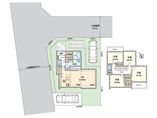 栄区長沼町 新築戸建 1号棟 間取図(平面図) 栄区長沼町 新築戸建 1号棟 間取図(平面図)