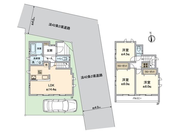 泉区中田南4丁目 新築戸建 間取図(平面図) 泉区中田南4丁目 新築戸建 間取図(平面図)