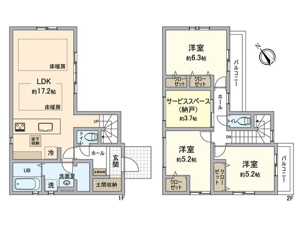 戸塚区戸塚町 新築戸建 間取図(平面図)