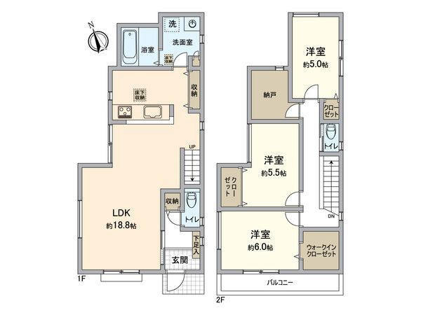 戸塚区戸塚町 新築戸建 3号棟 間取図(平面図) 戸塚区戸塚町 新築戸建 3号棟 間取図(平面図)