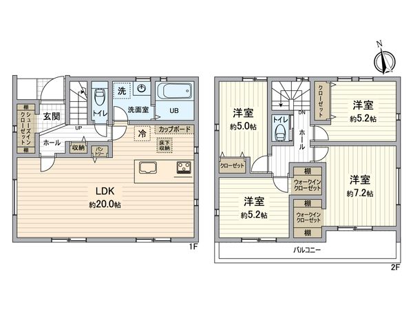 港南区下永谷5丁目 新築戸建 間取図(平面図) 港南区下永谷5丁目 新築戸建 間取図(平面図)