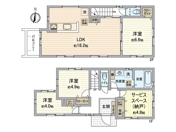 戸塚区下倉田町 新築戸建 2号棟 間取図(平面図) 戸塚区下倉田町 新築戸建 2号棟 間取図(平面図)