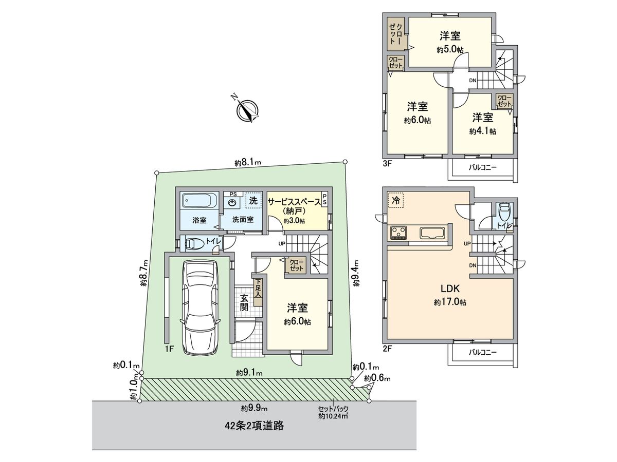 戸塚区上矢部町 新築戸建 1号棟 間取図(平面図) 間取図(平面図)