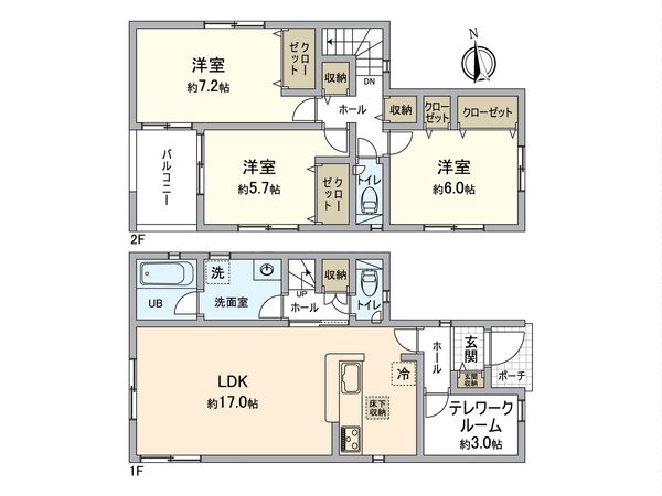 戸塚区深谷町 新築戸建1号棟 間取図(平面図)