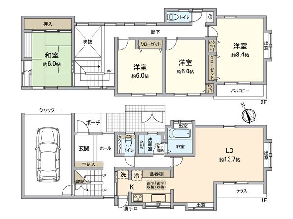 戸塚区鳥が丘 戸建 間取図(平面図) 間取図(平面図)