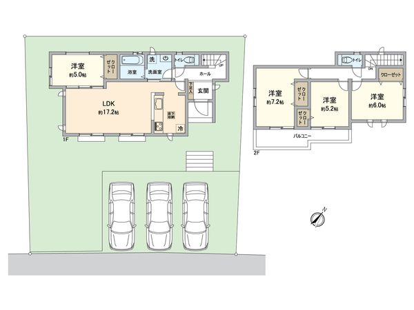 港南区日限山1丁目 新築戸建 間取図(平面図)