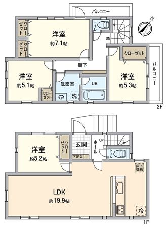 汲沢5丁目 新築戸建 間取図(平面図)