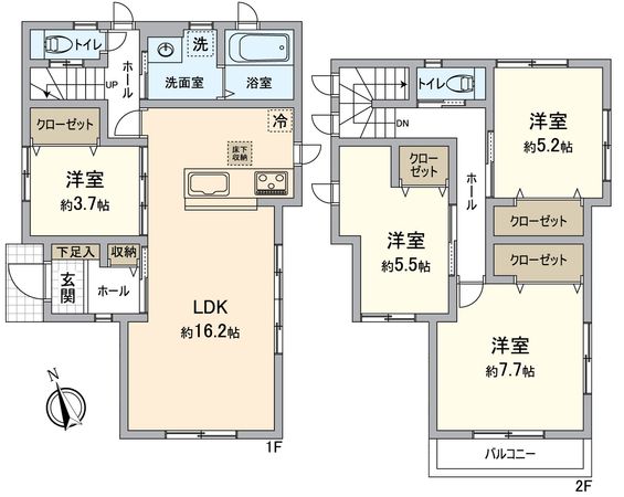 泉区中田東3丁目 新築10号棟 間取図(平面図)