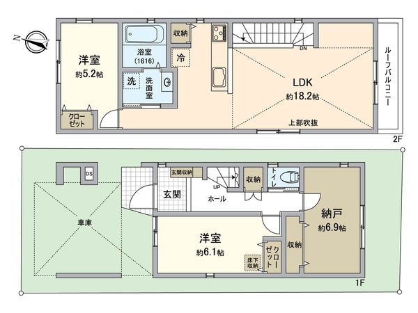 戸塚区戸塚町 新築戸建 A号棟 間取図(平面図) 戸塚区戸塚町 新築戸建 A号棟 間取図(平面図)