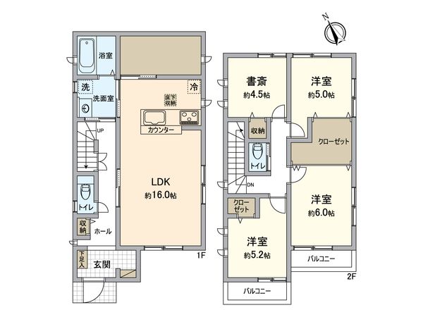泉区中田南2丁目 新築戸建 9号棟 間取図(平面図) 泉区中田南2丁目 新築戸建 9号棟 間取図(平面図)