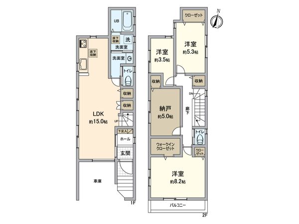 戸塚区戸塚町 新築戸建A-3号棟 間取図(平面図) 戸塚区戸塚町 新築戸建A-3号棟 間取図(平面図)