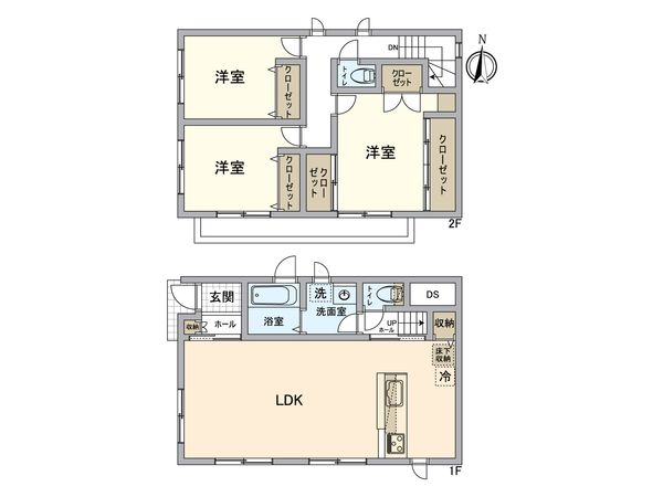 南区大岡2丁目 定期借地権付き戸建 間取図(平面図) 南区大岡2丁目 定期借地権付き戸建 間取図(平面図)