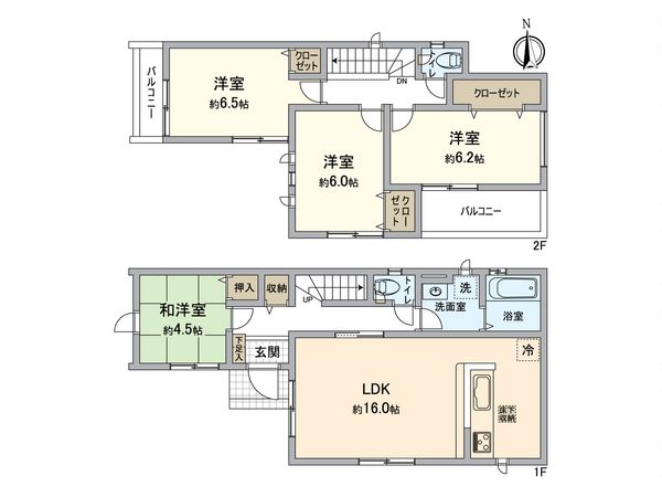 戸塚区戸塚町 新築戸建 1号棟 間取図(平面図) 戸塚区戸塚町 新築戸建 1号棟 間取図(平面図)