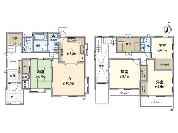 港南区港南2丁目 戸建 間取図(平面図) 間取図(平面図)