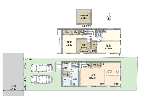 戸塚区戸塚町 新築戸建 A号棟 間取図(平面図) 戸塚区戸塚町 新築戸建 A号棟 間取図(平面図)
