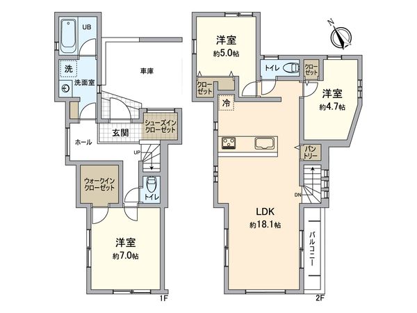 戸塚区矢部町 新築戸建 間取図(平面図) 戸塚区矢部町 新築戸建 間取図(平面図)