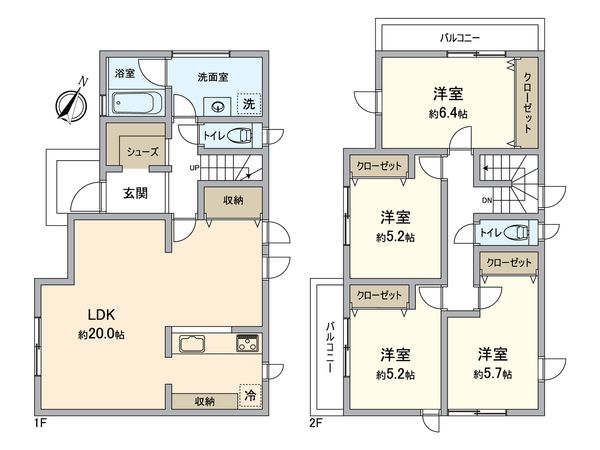 戸塚区深谷町 新築戸建 A号棟 間取図(平面図) 戸塚区深谷町 新築戸建 A号棟 間取図(平面図)