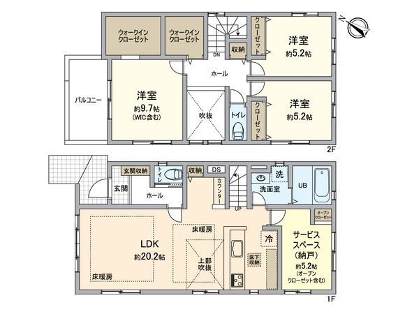 栄区長沼町 新築戸建 1号棟 間取図(平面図) 栄区長沼町 新築戸建 1号棟 間取図(平面図)