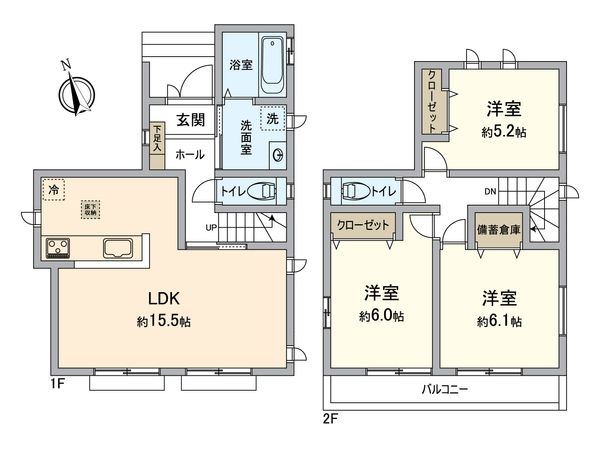 戸塚区汲沢町 新築戸建 間取図(平面図) 戸塚区汲沢町 新築戸建 間取図(平面図)