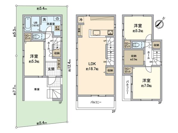 戸塚区汲沢3丁目 新築戸建 C号棟 間取図(平面図) 戸塚区汲沢3丁目 新築戸建 C号棟 間取図(平面図)