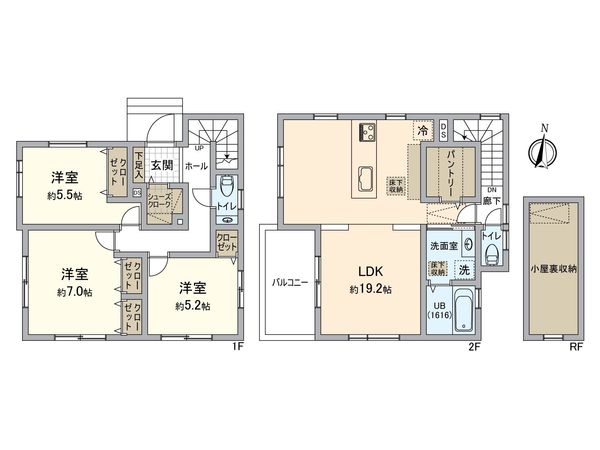 戸塚区戸塚町 新築B号棟 間取図(平面図) 戸塚区戸塚町 新築B号棟 間取図(平面図)