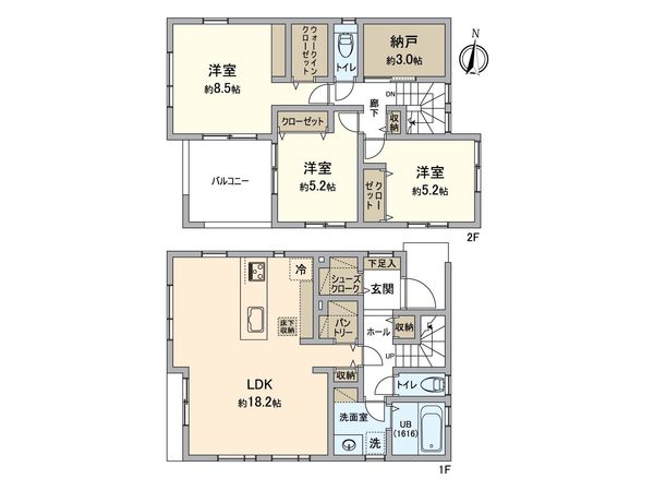 戸塚区戸塚町 新築A号棟 間取図(平面図) 戸塚区戸塚町 新築A号棟 間取図(平面図)