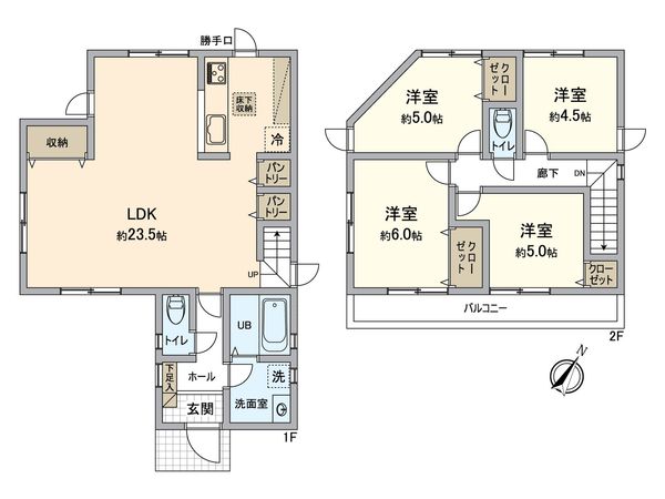 戸塚区汲沢町 新築戸建 間取図(平面図) 戸塚区汲沢町 新築戸建 間取図(平面図)