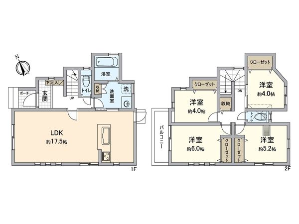 港南区下永谷5丁目 新築戸建 間取図(平面図) 港南区下永谷5丁目 新築戸建 間取図(平面図)