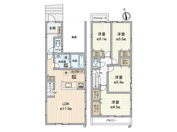 戸塚区戸塚町 新築戸建 間取図(平面図) 戸塚区戸塚町 新築戸建 間取図(平面図)