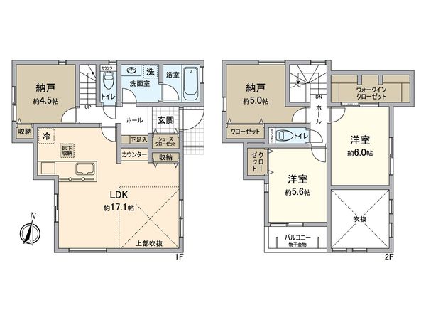 戸塚区舞岡町 新築戸建 1号棟 間取図(平面図) 戸塚区舞岡町 新築戸建 1号棟 間取図(平面図)