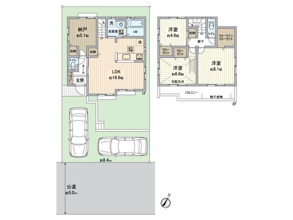 港南区日限山4丁目 新築戸建 2号棟 間取図(平面図) 港南区日限山4丁目 新築戸建 2号棟 間取図(平面図)