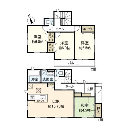 泉区中田東3丁目 新築戸建 5号棟 間取図(平面図) 泉区中田東3丁目 新築戸建 5号棟 間取図(平面図)