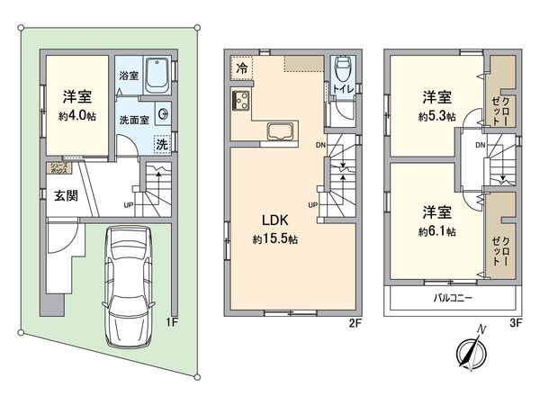 戸塚区上矢部町 新築戸建 B号棟 間取図(平面図)