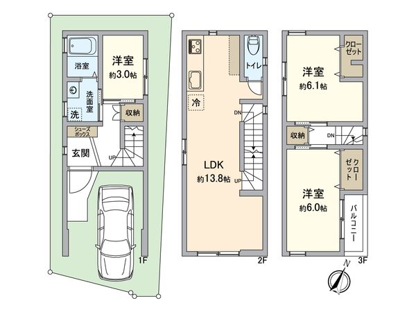 戸塚区上矢部町 新築戸建 C号棟 間取図(平面図)