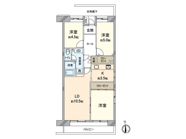 コンフォール上倉田 間取図(平面図) コンフォール上倉田 間取図(平面図)