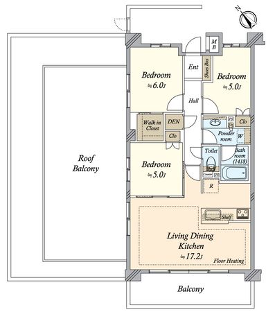 ライオンズ戸塚シーズンフォート 間取図(平面図)