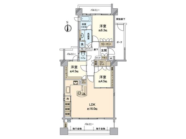 横浜サウスユニバーサルレジデンス 間取図(平面図)