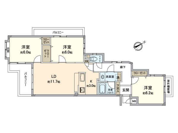 戸塚西パークホームズ四番館 間取図(平面図) 間取図(平面図)
