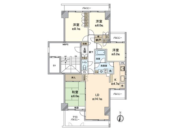 ニューシティ東戸塚アーバンハイツ丘の街 間取図(平面図)