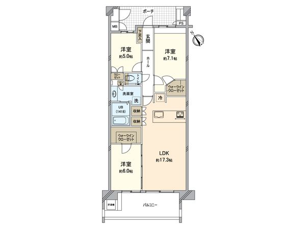 プライズ・ヒル 3番館 間取図(平面図) プライズ・ヒル 3番館 間取図(平面図)