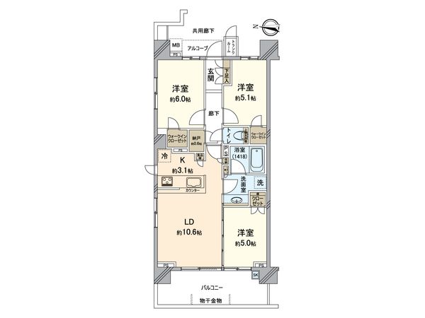ココテラス横濱戸塚ヒルトップ イースト 間取図(平面図)
