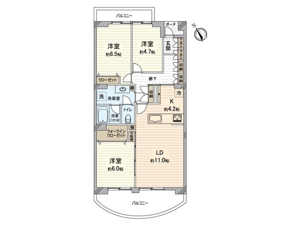 戸塚ガーデンハウス A棟 間取図(平面図) 間取図(平面図)