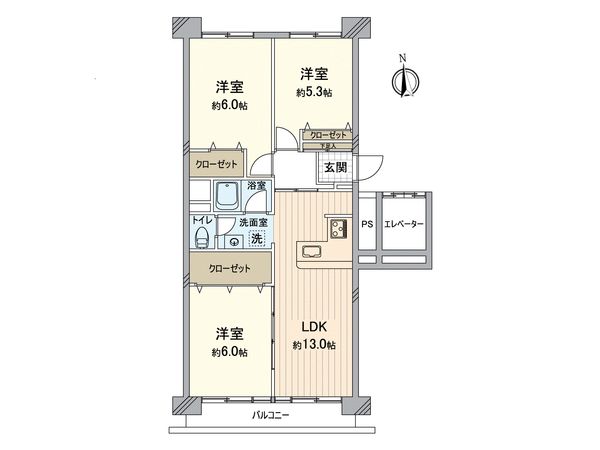 県ドリームハイツ 20号棟 間取図(平面図) 県ドリームハイツ 20号棟 間取図(平面図)