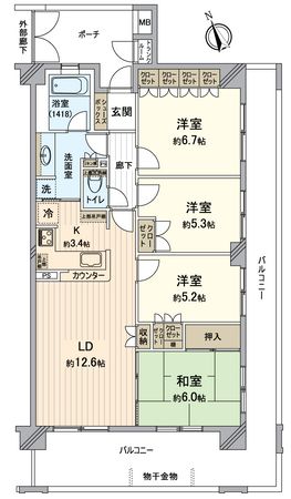 ゼファーヒルズトゥ横浜戸塚 間取図(平面図) ゼファーヒルズトゥ横浜戸塚 間取図(平面図)