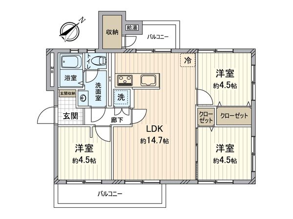県ドリームハイツ 12号棟 間取図(平面図) 県ドリームハイツ 12号棟 間取図(平面図)