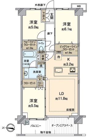 ヴェレーナ戸塚グランシエル 間取図(平面図) ヴェレーナ戸塚グランシエル 間取図(平面図)