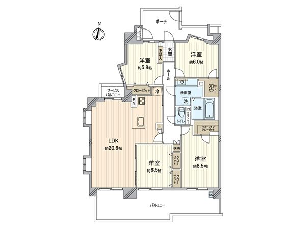 ラムーナ横浜戸塚 スカイリッジ 間取図(平面図) ラムーナ横浜戸塚 スカイリッジ 間取図(平面図)