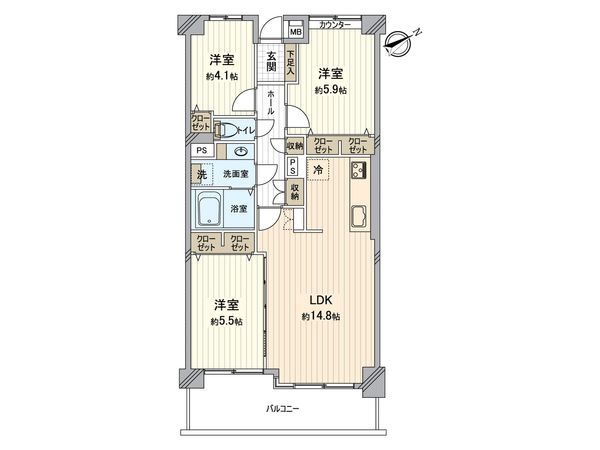 戸塚西パークホームズ 壱番館 間取図(平面図) 間取図(平面図)