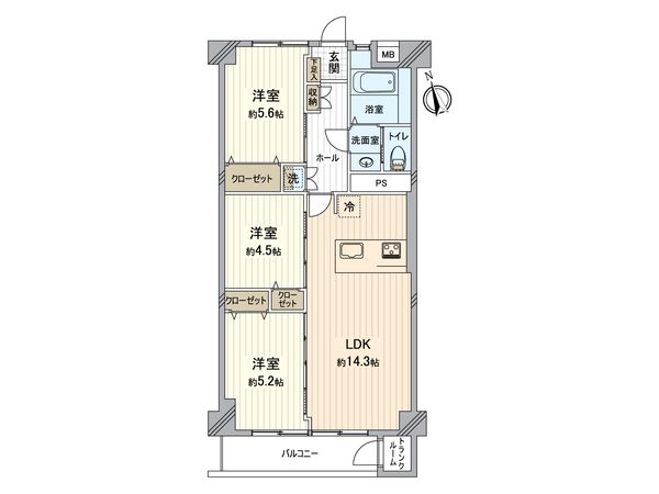 市ドリームハイツ 四号棟 間取図(平面図) 間取図(平面図)